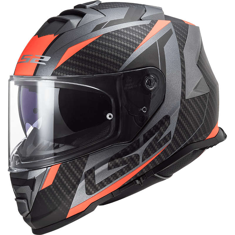 LS2 FF800 Storm Racer MC-Hjelm, svart/orange
