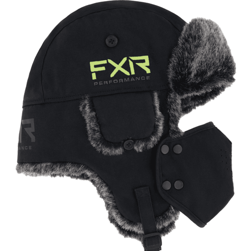 FXR Trapper Hat 22, black/hivis