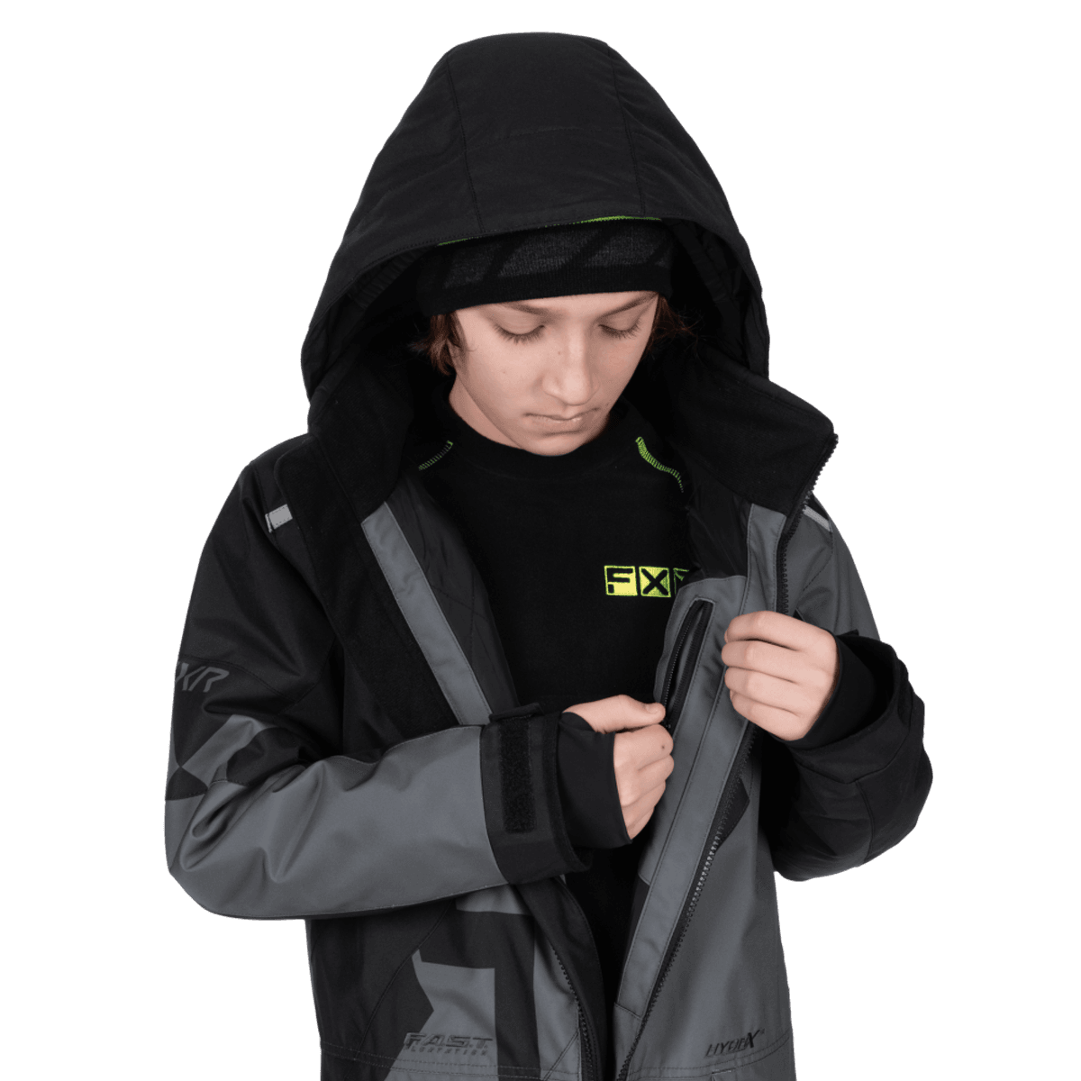 FXR Yth Cold Cross CX Monosuit 26, black/charcoal