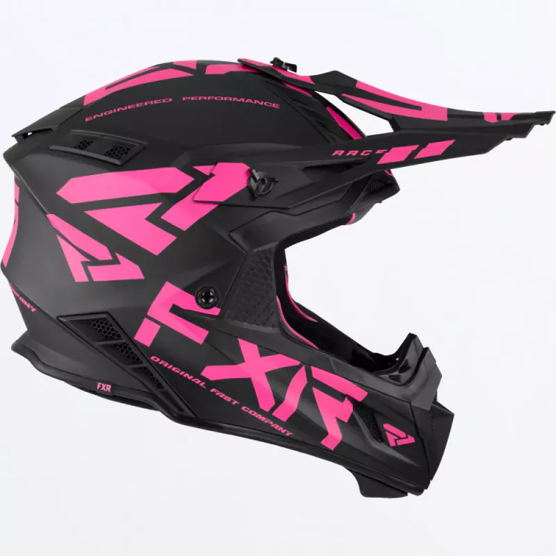 FXR Helium Race Div Helmet W/Auto Buckle 23, black/el pink